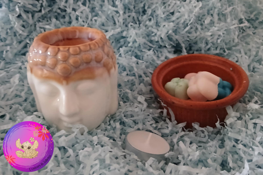 LOT BRÛLEUR BOUDHA BLANC MARRON